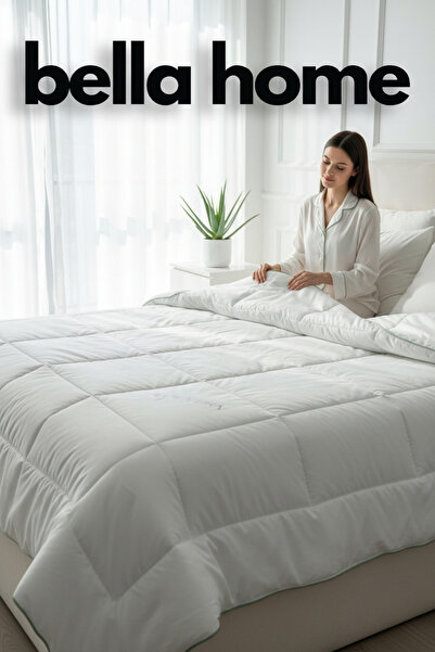 Bella Home Single Aloevera Quilt - 155X215 cm - White with Original Linen Bag