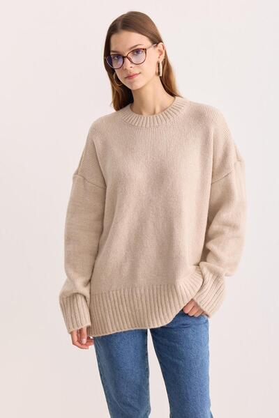 ipekton studio Oversized Knitwear Sweater Sand Beige