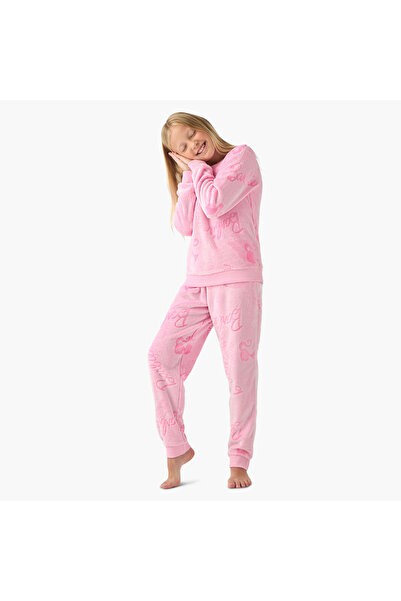 mattel Girls Pyjama Set with Barbie Print - Polyester Blend - Long Sleeves - ...