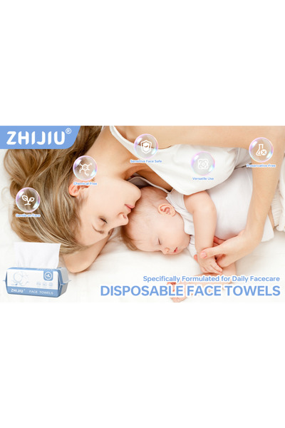 iron candy 100ct Biodegradable Face Towels Plant-Based Hypoallergenic Disposa...