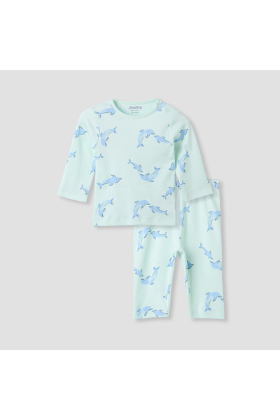 Juniors طقم تيشيرت وبيجامة بطبعة دولفين