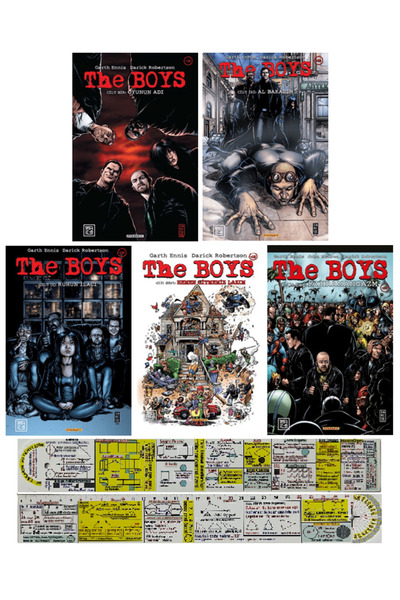 Destek Yayınları The Boys 1-2-3-4-5. Ciltler Çizgi Roman Seti + Özel Cetvel