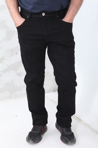 JEANS Erkek Siyah Regular Fit Likralı Esnek Jeans Kot Pantolon NEVADA603