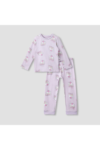 Juniors طقم تيشيرت وبيجامة مطبوع عليه صورة كعكة