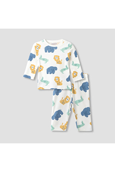 Juniors طقم بيجاما وقميص بأكمام طويلة بنقشة حيوانية