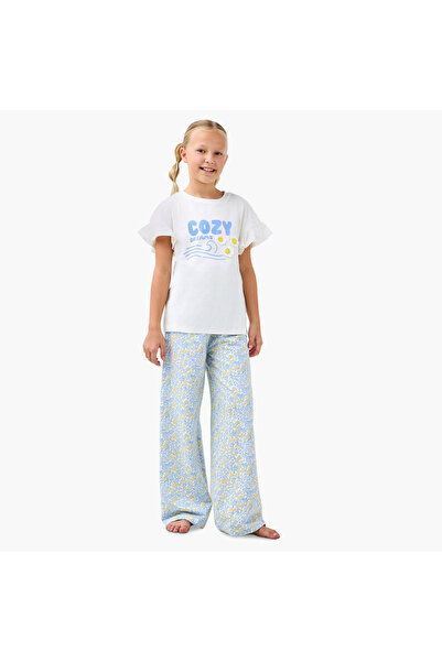 Juniors Printed T-shirt and Pyjama Set