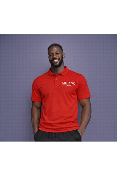 NOFLEN Tricou cu guler polo cu imprimeu Milano pentru bărbați