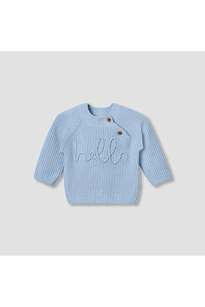 Juniors Girls Round Neck Sweater with Knit Texture - Long Sleeves