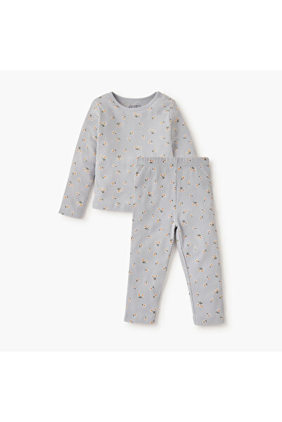 Juniors Floral Print T-shirt and Pyjama Set