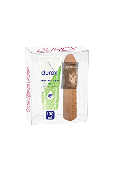 Durex Naturals Pure 100ml+4cmDolgulu PenisUzatmalı Gerçekçi PenisKılıfı 17cm ...