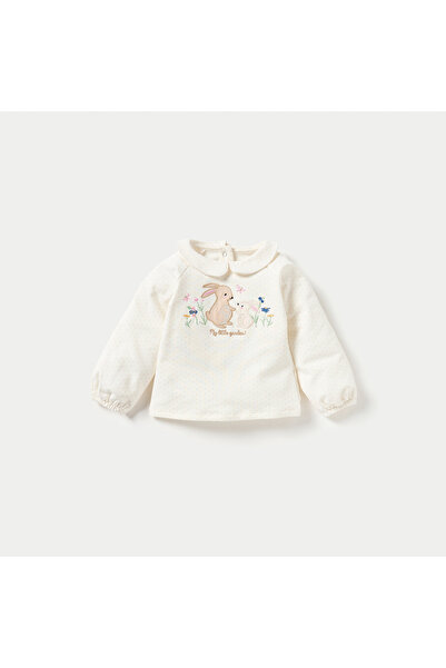 Juniors Bunny Embroidered T-shirt and Elasticated Pyjama Set