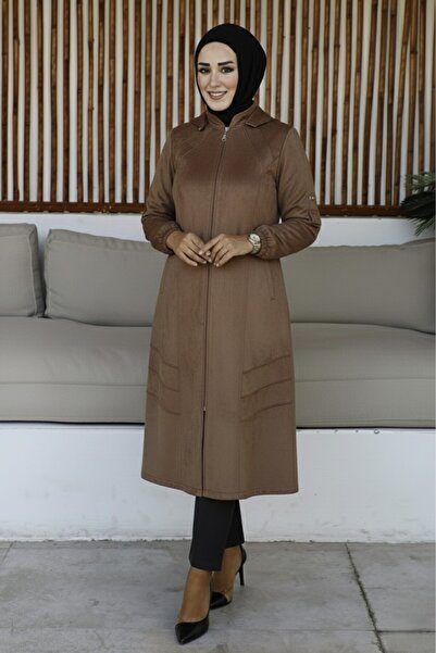 GLR&GYM AHUCAN KADIN BÜYÜK BEDEN KAPÜŞONLU ARA BOY SÜET KAP