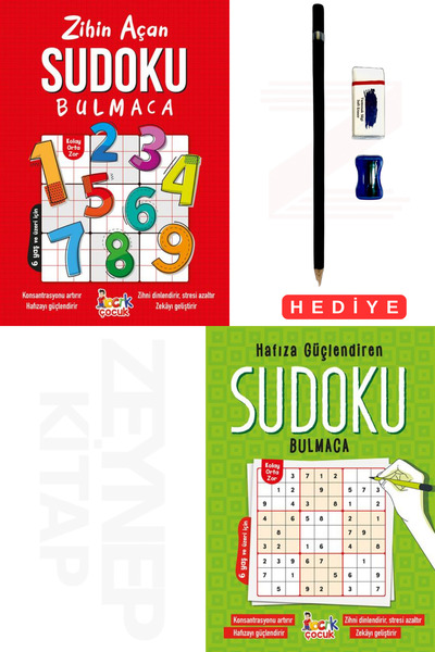 Bıcırık Çocuk 6+Yaş Zihin Açan ve Hafıza Güçlendiren Sudoku Seti 2 Kitap(Kale...