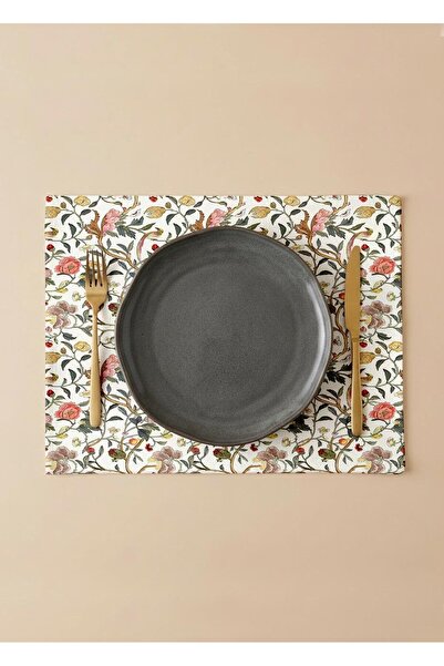Markaev Elegant Floral Cotton 4-Piece American Dinner Set