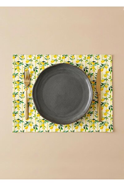 Markaev Lemon Cotton 4-Piece American Dinner Set