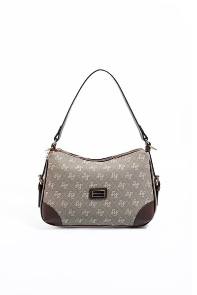 Silver Polo Γυναικεία τσάντα ώμου Silver & Polo SP1269 Monogram Πράσινο-Καφέ