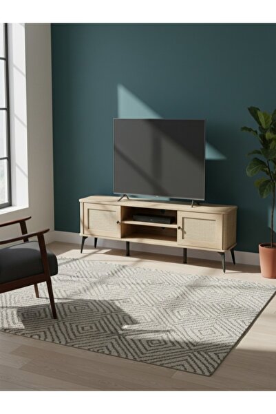 BEC13 Modern wooden TV stand, 160 cm - Modern rustic design