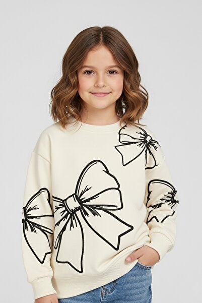 DMB BOYS & GIRLS swea din bumbac cu broderie cu fundă pentru fetiță tricou