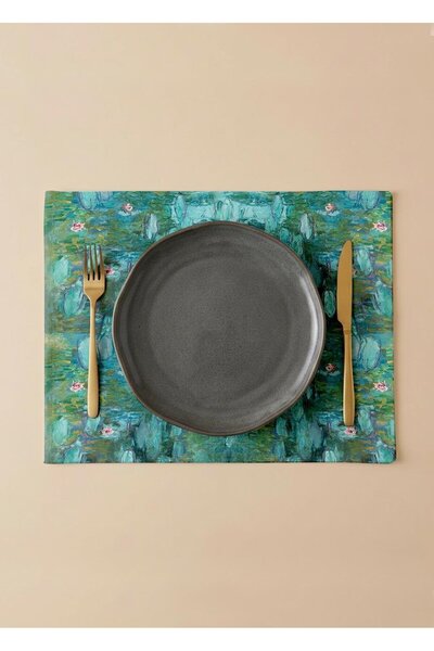 Markaev طقم مائدة أمريكي من 6 قطع من القطن من نيلوفر بارك