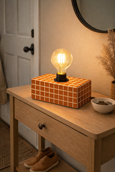 stork woods El Yapımı Cam Mozaik Masa Lambası (Renk Seçenekli) | Dekoratif Ab...