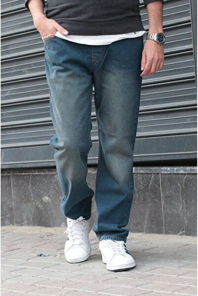 green poll Men's Loose Fit Baggy Pants with Elastic Waist