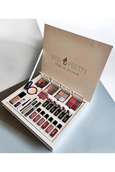 Miss Pretty Pretty Complete Makeup Case in Beige | 24 Pieces of Luxury Beauty