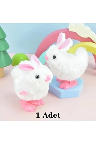 Nostaljik Lezzetler Kurmalı Zıp Zıp Zıplayan Yürüyen Tüylü Tavşan Oyuncak