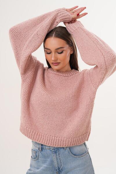 ŞİMAL Tricotaj pentru femei guler rotund din material subțire Pulover 255449 -