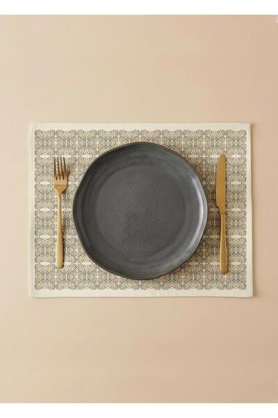 Markaev Σετ αμερικανικής τραπεζομάντιλας 6 τεμαχίων από βαμβακερό υφή τέχνης