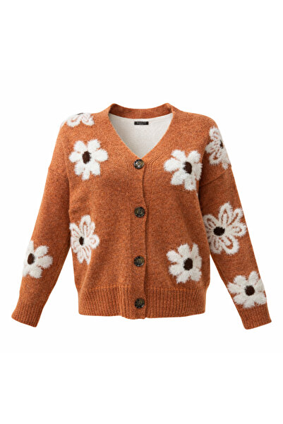 EnModaStyle Papatya Desen Women's Tricot Yumoş Cardigan