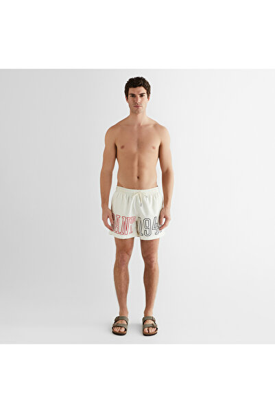 Gant Erkek Krem Regular Fit Logolu Mayo Şort