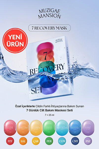 Muzigae Mansion Farklı İhtiyaçlara Uygun 7 Günlük Bakım Maskesi Seti 7 Recove...