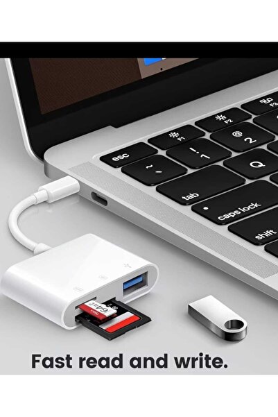 ÇEÇEN HOME 3 in 1 Card Reader Otg USB Cable, Micro Sd/Tf Card Reader Usb-C Adapter Converter