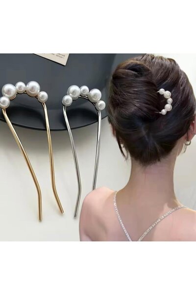 Marchen Collection Kadın Gold, Gümüş Saç Toplama Topuz Yapma Apartı