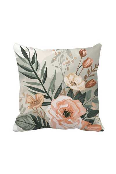 Queen Jera Modern Floral Decorative Throw Pillow Cover - 43 X 43 cm - Double ...