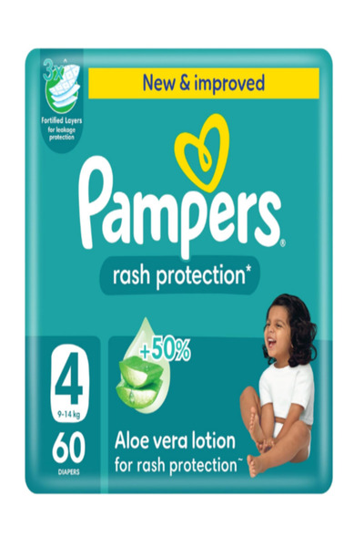 JP حفاضات بامبرز للأطفال، حماية من الطفح الجلدي (4) 14-9 كجم 60*2 درجة مئوية