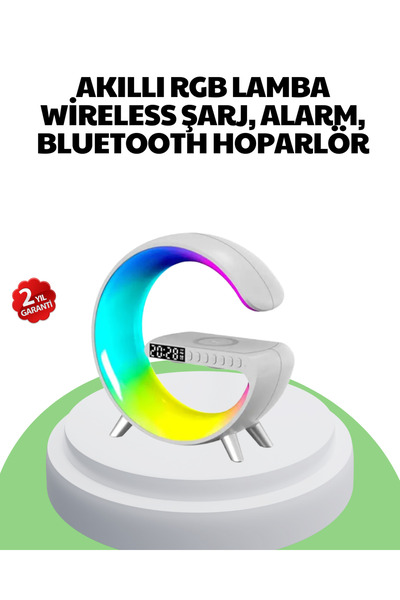 demrion decor Trendlia Bluetooth Hoparlörlü RGB Atmosfer Lambası Kablosuz Şar...