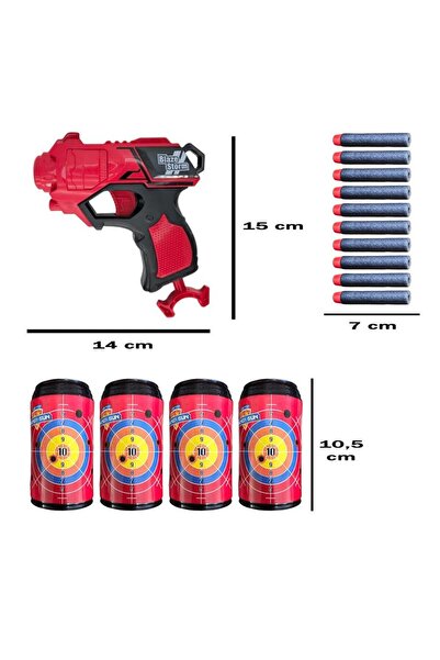 YıldızDükkan Oyuncak Sünger Mermi Atan 2 li Tabanca Hedefli Oyun Seti Kutu Öl...