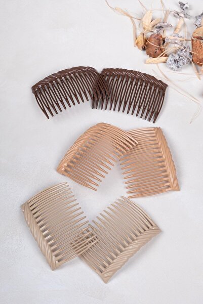 Marchen Collection Kahve Ton 6'lı Yan Tarak Seti