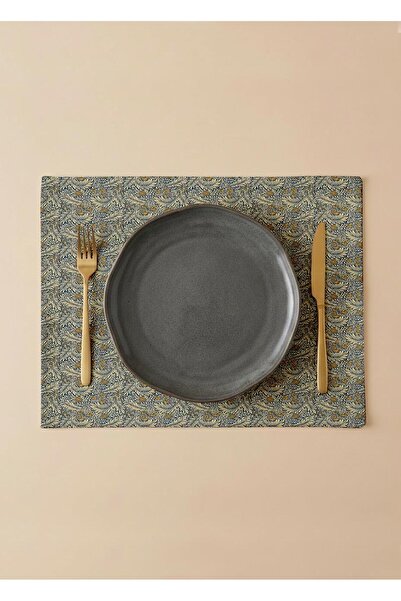 Markaev طقم مائدة أمريكي من 6 قطع من القطن بأوراق الزمرد