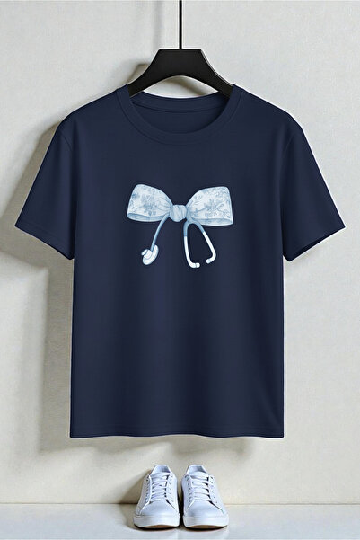 uyguntarz Μπλουζάκι Unisex με φιόγκο & στηθοσκόπιο με τύπωμα σχεδίων