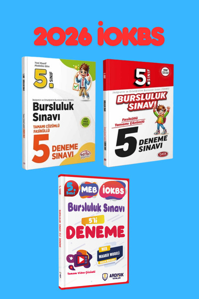 Editör Yayınevi 5. Sınıf Bursluluk Sınavı Deneme Sınav Seti 2026 3 Kitap