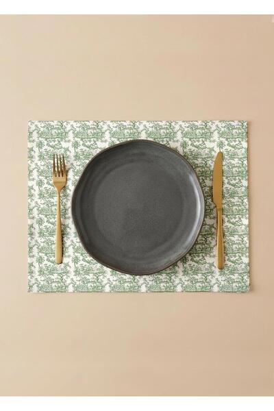 Markaev Πράσινο Πανοραμικό Βαμβακερό Σετ Αμερικανικού Σερβιρίσματος 6 τεμαχίων