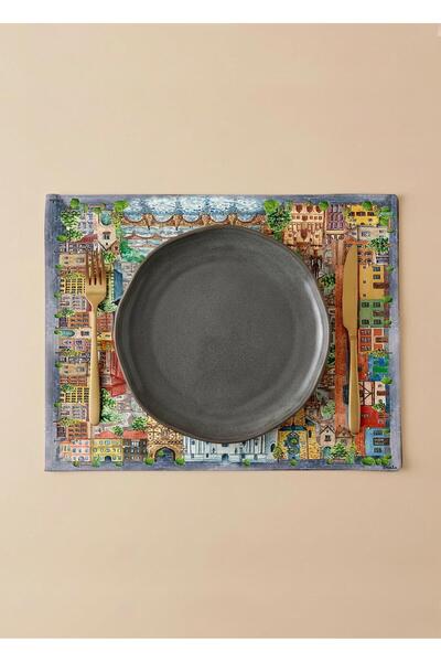 Markaev Σετ αμερικανικού σερβιτόρου 6 τεμαχίων από βαμβάκι Cityscape