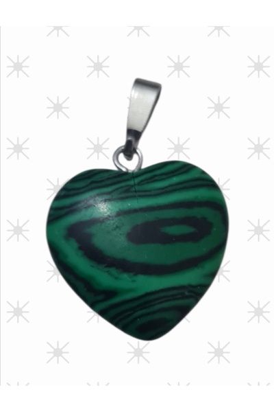 best bioenerji taş terapi Natural Stone Necklace with Malachite Heart