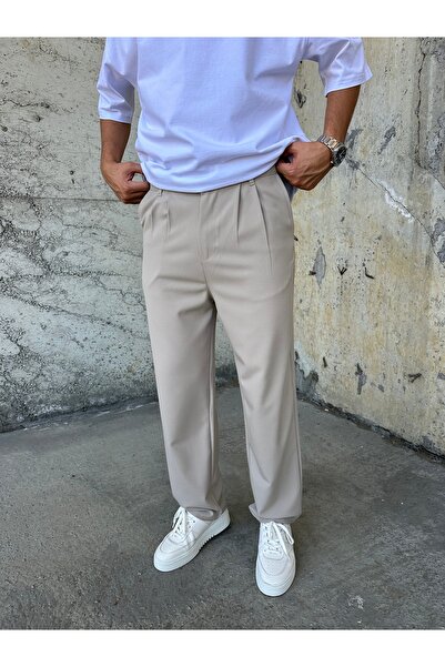 DIFRANSEL JEANS Erkek Rahat Kalıp Pileli Kumaş Pantolon