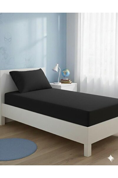 VODDİ Jednokrevetno Crna organska tkanina Čaršav sa lastišem set | 100x200 cm...