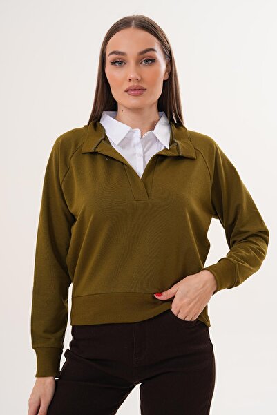 ŞİMAL Women's Shirt Collar Two Thread Sweatshirt 255451 -