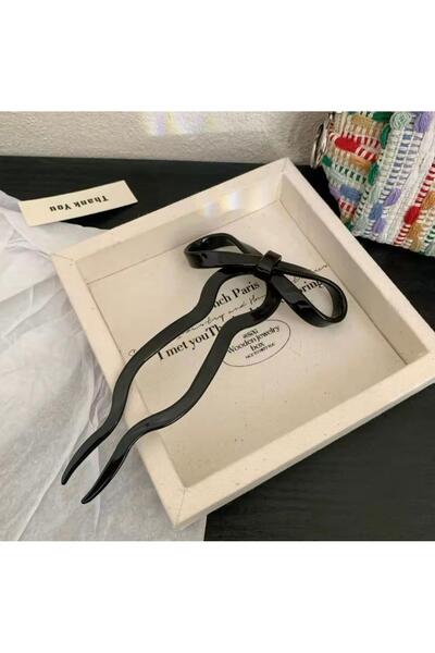 Marchen Collection Kadın Siyah Fiyonk Topuz Toka