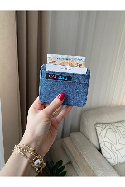 ÇANTA Cat Bag Blue Glitter Card Holder